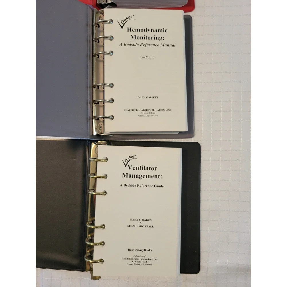 Lot of 4 Oakes Respiratory‎ Care Pocket Guides Ventilator Hemodynamic Monitoring